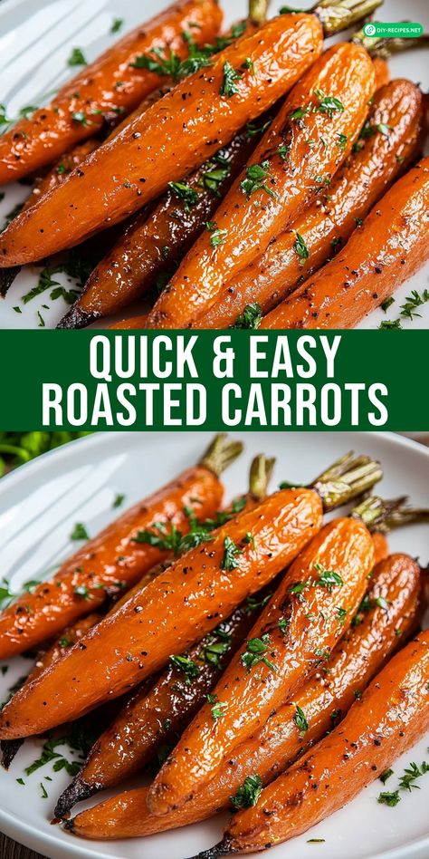 Whip up Quick & Easy Roasted Carrots in under 30 minutes! A delicious side dish that’s full of natural sweetness and flavor. Carrots Roasted In Oven, Vegetable Side Dishes Carrots, Best Roast Carrots, Roasted Carrots For Thanksgiving, How Long To Roast Carrots In Oven, Carrot Oven Recipes, Roasting Carrots In The Oven, Baking Carrots In Oven, Long Carrots Recipe