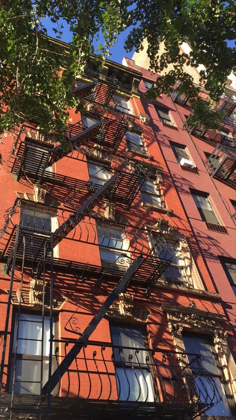 new york fire eacapes apartments New York Fire Escape, Stairs Apartment, Fire Escape, New York Apartment, Red House, Red Bricks, Dream Life, York City, Mood Board