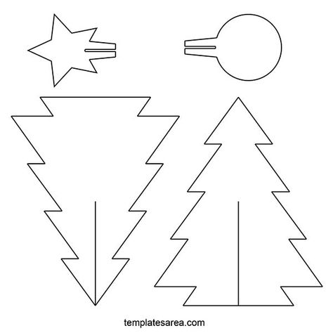 Free Printable Template for 3D Christmas Tree Craft Tree Printable Free, Christmas Tree Outline, Christmas Tree Craft, Tree Template, Christmas Tree Template, 3d Christmas Tree, 3d Tree, Tree Templates, Kids Doodles