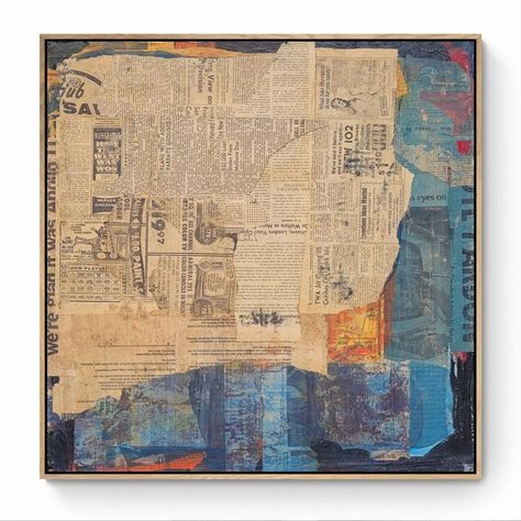 Newspaper Collage, Paint On Wood, Paint On Paper, Robert Rauschenberg, Abstract Collage, Color Collage, Collage Art Mixed Media, Original Collage, Buy Original Art