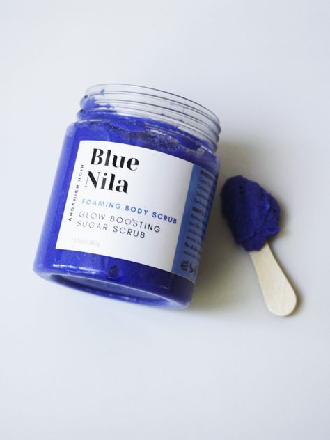 Blue Body Scrub, Nila Powder, Sugar Scrub Packaging, Best Body Scrub, Foaming Sugar Scrub, Skin Care Business, Foaming Bath, Skin Oil, Beauty Rituals