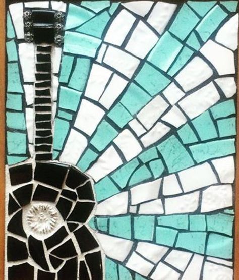 Paper Mosaic, Easy Guitar, Mosaic Projects, Music Note, Kirigami, Mosaic Art, Mosaic Tiles, Hobbies, Mosaic