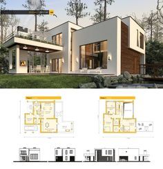 Moderne kučice Villa Designs, Small Modern House Plans, Container Conversions, Town Houses, Houses Design, Best Modern House Design, House Floor Design, Architectural Floor Plans, House Plan Gallery