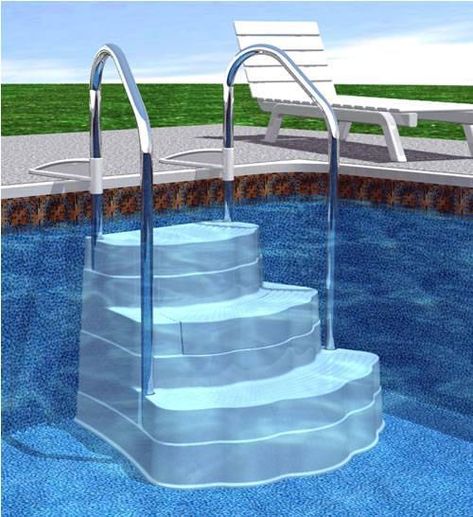 Swimming Pool Steps Inground Steps, Pool Ladders, Pool Stairs, Above Ground Pool Ladders, Swimming Pool Steps, Salad Dip, Above Ground Pool Steps, Piscina Intex, Pool Deck Plans