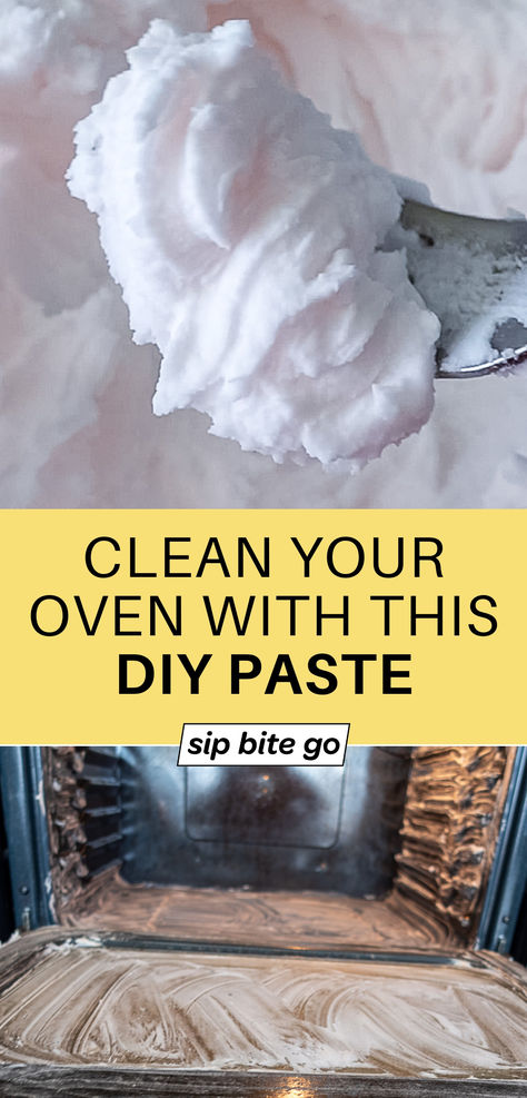 DIY oven cleaning paste with photo of dirty oven and text overlay How To Clean The Oven With Baking Soda, Natural Ways To Clean Oven, Cleaning Oven Hack, Easy Clean Oven Diy, Homemade Cleaning Paste, Oven Cleaner Diy Baking Soda, Cleaning Inside Of Oven, Baking Soda Cleaning Paste, Diy Oven Cleaner With Dawn