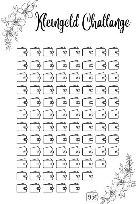 Euro Saving Challenge, Cash Stuffing Challenges, 52 Week Money Saving Challenge Printable, 52 Week Money Saving Challenge, Budget Planner Free, Saving Money Chart, Money Chart, Budget Challenge, Dave Ramsey Budgeting