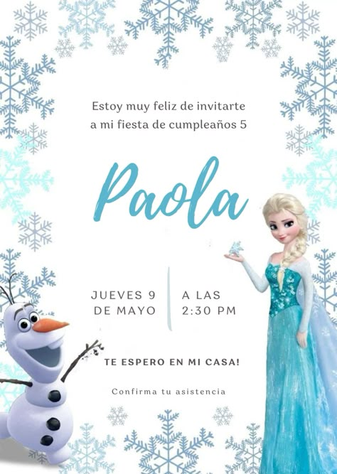 Elsa Birthday Invitations, Elsa Party, Elsa Birthday, Birthday 4, Ideas Fiesta, Fifth Birthday, Frozen Party, Frozen Birthday, Birthday Themes