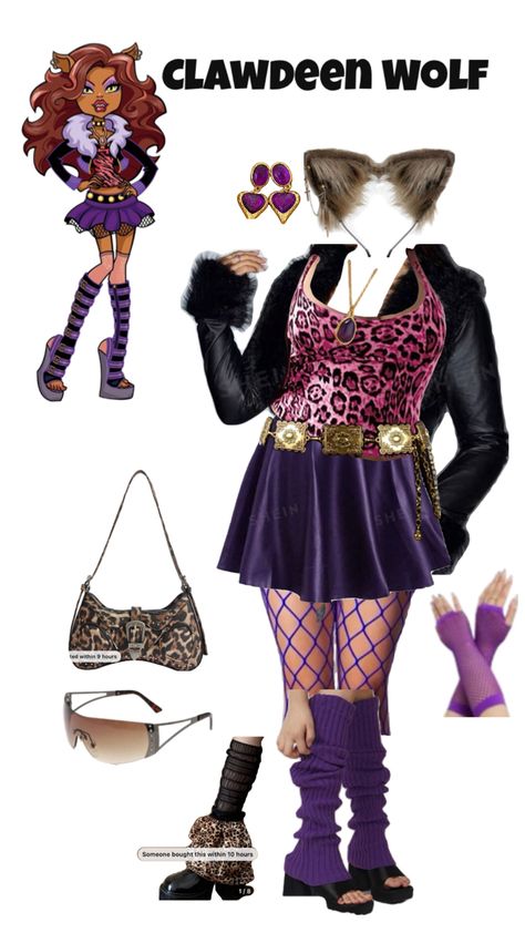 SHEIN Clawdeen Wolf Costume, Monster High Halloween Costumes, Monster High Halloween, Wolf Costume, Clawdeen Wolf, Solo Costume, Group Halloween Costumes, Halloween Outfits, Fall Halloween