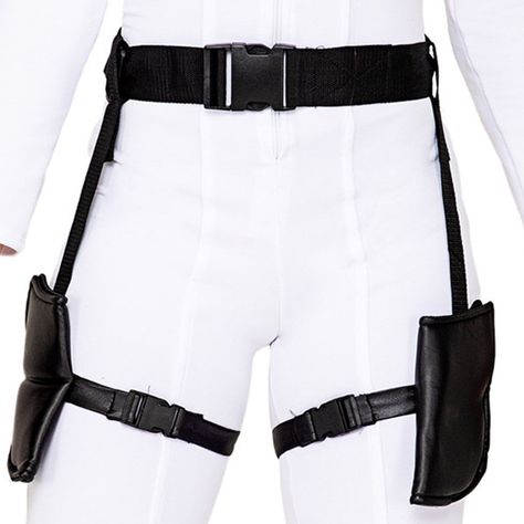 Costume Double Leg Holster With Connected Belt. Belt Is Canvas, Adjustable With Buckle Clasp Closure. Leg Holsters (One On Each Leg) Are Slightly Padded, They Have A Strap That Goes Around And Clasps Behind The Leg. Toy Guns And Costume Sold Separately, Purchase Together And Save. Unisex. Black. Great For Spy, Army, Tactical, Swat, Military, Cia, Fbi, Alias, Black Widow Etc. Halloween Costumes! Genuine Roma Product. New In Package. Thigh Belt For Knife, Knife Pouch Belts, Knife Holder Leg, Thigh Harness For Knife, Leg Straps Belts, Diy Thigh Holster, Knife Holder Belt, Dagger Holster Thigh, Thigh Strap Knife Holder