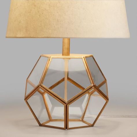 Glass Hexagon Accent Lamp Base Geometric Lamp, Table Lamps Living Room, Lambada, Deco Originale, Rustic Lamps, Tiffany Lamps, Room Lamp, Bedroom Lamps, Luminaire Design