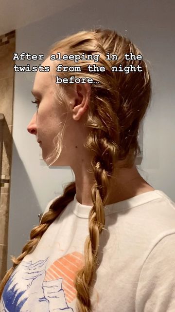 Makenzie Y on Instagram: "✨ From Confidence to Cozy Nights: The Unveiling of My “Dirty Hairstyle” Secrets! 💇‍♀️🌟 After those two twists work their magic, leaving you feeling beautiful and confident all day, it’s time to let your hair down! If, like me, you battle with the nighttime struggle of long hair, these twists are a game-changer. Soft enough to sleep on without causing discomfort, these twists keep your hair contained. No more waking up with a hair-pulling battle! When morning arrives, release the twists to reveal a beautiful krimpy hairstyle. Depending on the number of “dirty hair” days, you can let it flow for a cleaner hair day or opt for a cozy hat – my go-to is a beanie in chilly Colorado this time of year. Another stylish option is to toss it up into a ponytail. Versatility Sleepy Tie Hair, Hairstyles To Go To Sleep In, Nighttime Hairstyles Sleep, Over Night Hairstyles, Bedtime Hairstyles Sleep, Hairstyles To Sleep In, Fast Easy Hairstyles, Sleep Hairstyles, Overnight Hairstyles