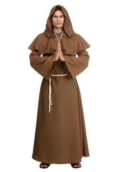 brown, Plus Size, Cosplay, Halloween Monk Outfit, Monk Costume, Plus Size Costume, Viking Costume, Hooded Robe, Traditional Korean, Mens Costumes, Cool Costumes, Adult Costumes