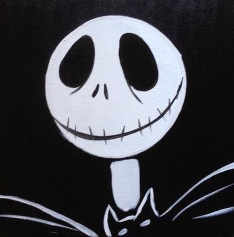 Jack And Sally Painting Canvases, Jack Skellington Painting, Halloween Stencils, Christmas Paintings On Canvas, Paint Nite, Painting Canvases, Christmas Painting, Christmas Canvas, Jack And Sally