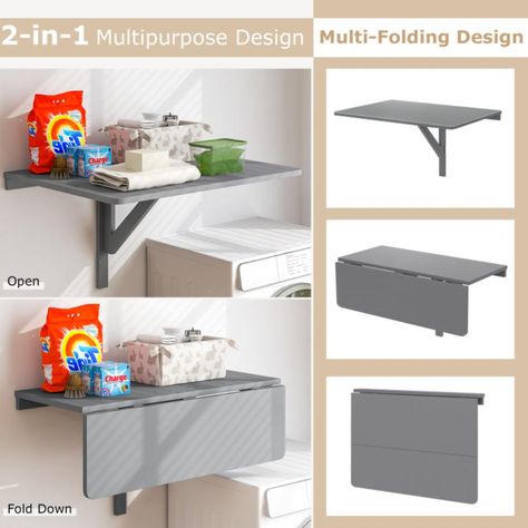 Wall mounted desk folding