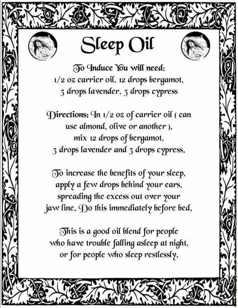 Magickal  blend for Sleep. Oil Spells, Sleep Spell, Magick Oil, Hoodoo Oils, Essential Oil Perfumes Recipes, Potions Recipes, Essential Oil Diffuser Blends Recipes, Oils For Sleep, Spell Books