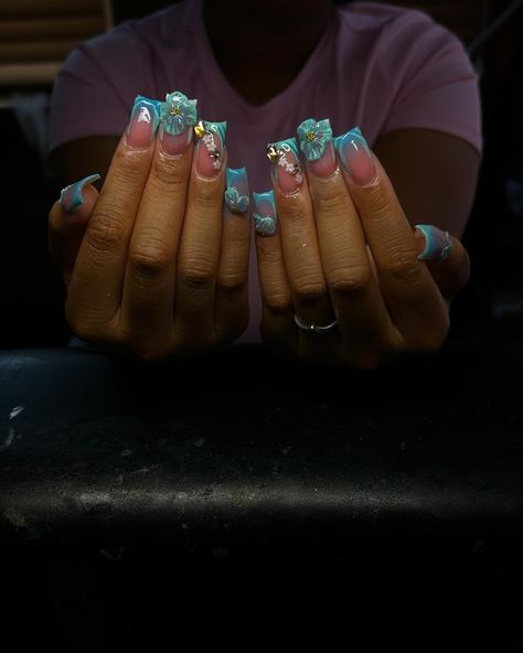 Blue summer duck nails - - - - - - - - - - #nailsnailsnails #nailtech #brocktonnailtech #explore #explorepage Light Blue Duck Nails, Blue Duck Nails, Duck Nails, Nails Blue, 14th Birthday, Blue Nails, Nail Tech, Nail Ideas, Light Blue