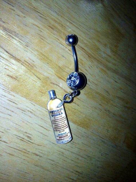 Absolute Vodka Bottle, Korsett Piercings, Jameson Bottle, Bellybutton Ring, Bellybutton Rings, Cute Belly Rings, Piercing Rings, Bellybutton Piercings, Belly Button Piercing Jewelry