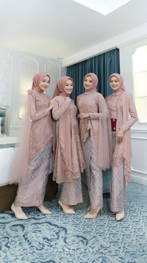 Kebaya Bridesmaid Modern, Baju Bridesmaids, Kebaya Modern Hijab Bridesmaid, Baju Bridesmaid Modern Hijab, Bridesmaid Kebaya, Pengantin Modern, Mix And Match Outfits Hijab, Kebaya Bridesmaid, Braidsmaid Dresses