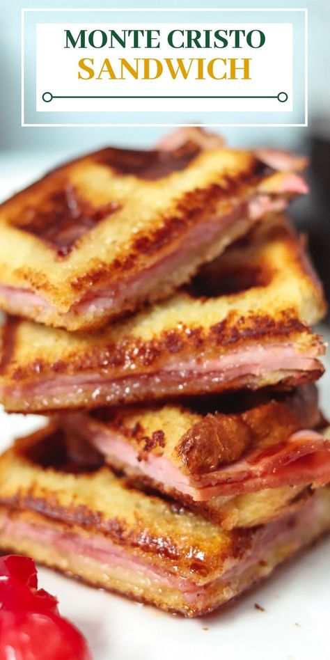 stack of waffle sandwich showing ham Monte Cristo Recipe, Grinder Sandwiches, Mini Waffle Recipe, Sandwich Maker Recipes, Sub Sandwich, Waffle Iron Recipes, Monte Cristo Sandwich, Ham Sandwich, Waffle Maker Recipes