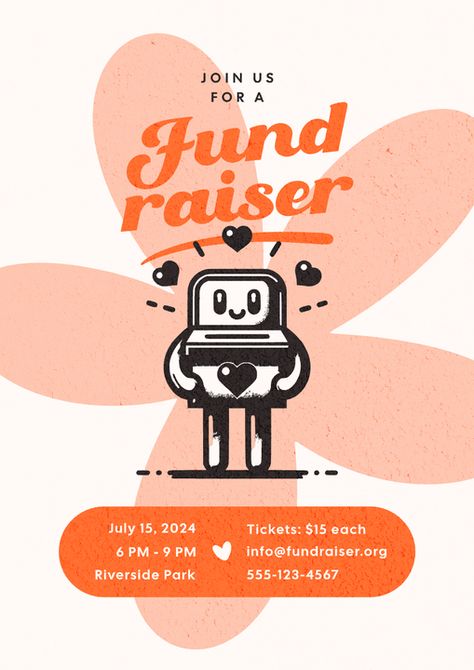 Cute Mascot Fundraiser Flyer Cute Mascot, Fundraiser Flyer, Riverside Park