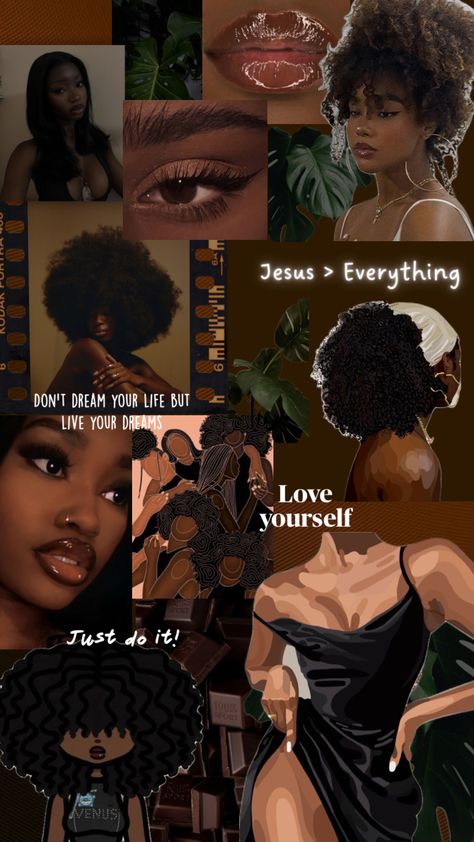 #wallpaper #collage #inspo #blackgirlshuffles #blackgirlaesthetic Black Femininity Aesthetic, Vision Collage, Femininity Aesthetic, Unapologetically Black, Big Box Braids Hairstyles, Pretty Wallpapers Tumblr, Ritter Sport, Wallpaper Collage, Black Femininity