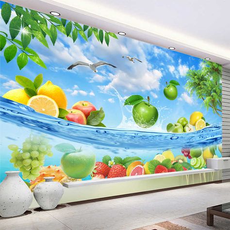 Kitchen Backdrop, Bedroom Tv Wall, 3d Wallpaper For Walls, Backdrop Wall, Wallpaper For Wall, Ceiling Murals, Floor Murals, 3d Wall Murals, Fruit Shop