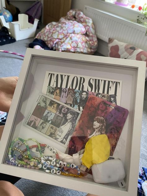 Taylor Swift Eras Tour | July 24, 2024 - Hamburg, Germany � | Our shadow box from Hamburg N2 🥰 what an epic night | Facebook Concert Wall, Wall Displays, Taylor Swift Eras Tour, Taylor Swift Eras, Hamburg Germany, Memory Box, Eras Tour, Wall Display, Keepsake Boxes