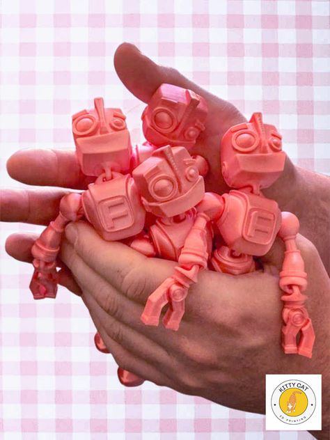 3d Toys 3d Printing, Three Robots, Flexi Factory, Valentines 2024, Robot Gift, 3d Toys, Robot Design, Desk Toys, Fidget Toy