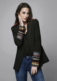 Ethno Style, Mode Chanel, Couture Mode, Stylish Dress Designs, Kurta Designs, Kurti Designs, Fashion Sewing, Black Jacket, Ponchos