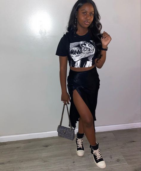 Long Cargo Skirt Outfit, Rick Owns, Long Cargo Skirt, Cargo Skirt Outfit, Fye Outfits, Fashion Collection Inspiration, Dream Outfits, Black Outfits