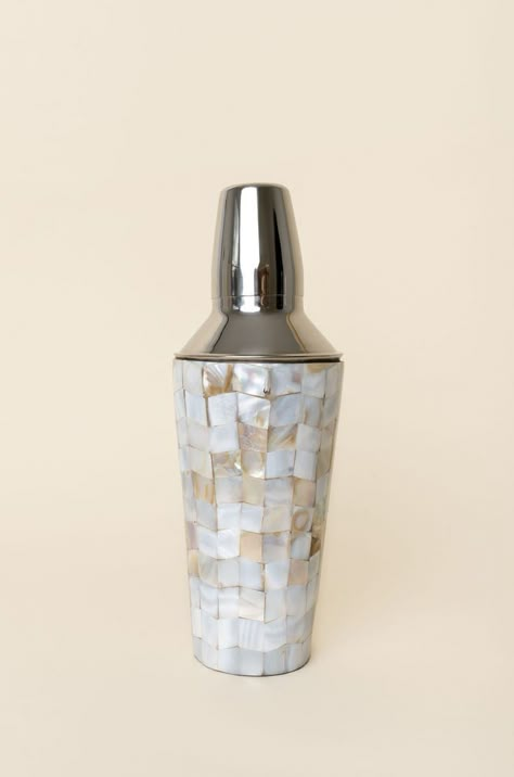 Cocktails And Mocktails, Mosaic Home, Furniture Apartment, Shell Mosaic, Cocktail Shaker Set, Apartment Aesthetic, Dream Apartment, Cocktail Shaker, Bar Accessories