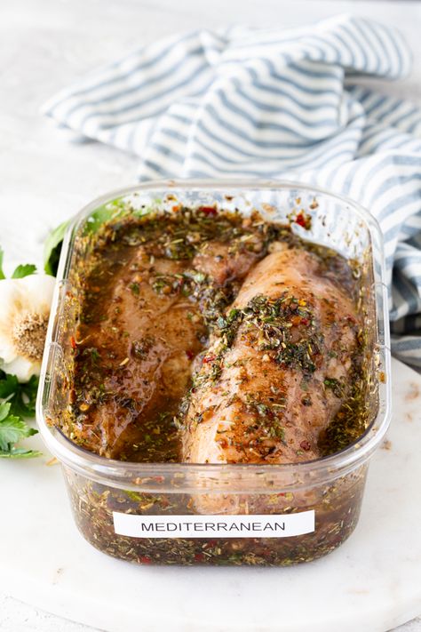 Classic Mediterranean Marinade Mediterranean Meat, Mediterranean Chicken Marinade, Marinade Ideas, Mediterranean Marinade, Mediterranean Diet Chicken, Mediterranean Chicken Recipes, Mediterranean Grilled Chicken, Pork Chop Marinade, Salmon Marinade