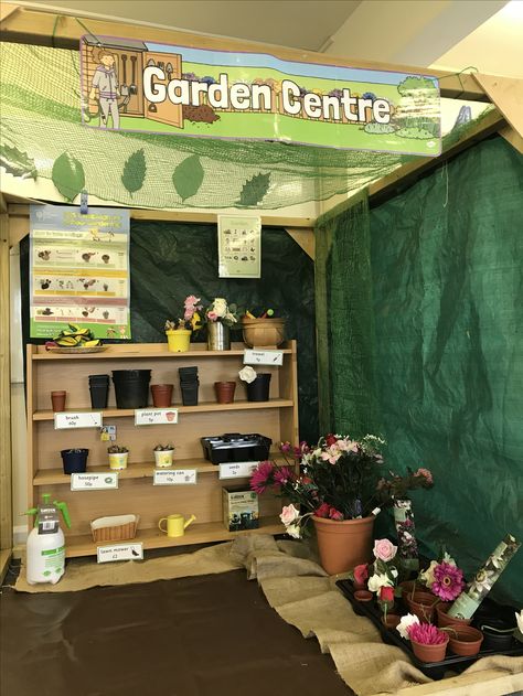 Garden centre role play Role Play Area Ideas, Florist Role Play Eyfs, Year 1 Role Play Area, Cafe Role Play Area Eyfs, Home Role Play Area Eyfs, Garden Centre Role Play, Olivers Vegetables, Eyfs Garden, Role Play Areas Eyfs