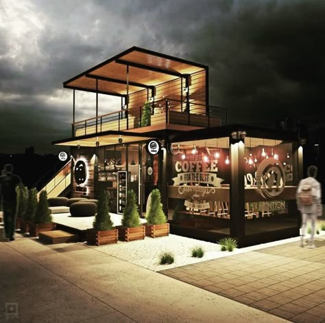 Shipping Container Restaurant, Shipping Container Cafe, Container Coffee Shop, Container Home Designs, Container Restaurant, Café Design, Container Cafe, Container Bar, Design Café