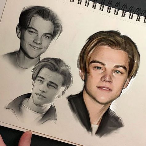 Titanic Drawing, Leo Decaprio, Leonardo Dicaprio Photos, Leonardo Dicaprio 90s, Young Leonardo Dicaprio, Working Drawing, Leo Dicaprio, Celebrity Drawings, Digital Portrait Art