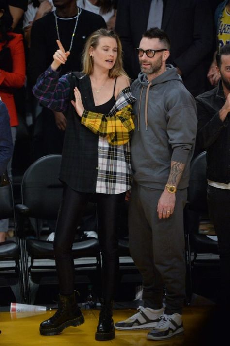 Behati Prinsloo and Adam Levine  Lakers vs Rockets Game in LA https://ift.tt/2yCEGJ4 Adam Levine Behati, Adam Levine Behati Prinsloo, Behati Prinsloo Style, Rockets Game, Behati Prinsloo, Adam Levine, Rocket