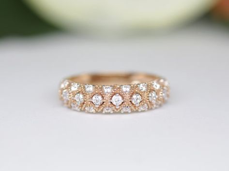 Wide Diamond Wedding Ring, Vintage Inspired Milgrain Ring, Unique Cocktail Ring, wide diamond band, cocktail ring, flush set ring, diamond wedding band, wedding band women, milgrain ring, vintage diamond band, nature inspired ring, thick gold band, diamond wedding band, chunky diamond band, chunkey ring, Thick Diamond Band, Vintage Inspired Wedding Band, Wide Diamond Bands, Gold Anniversary Bands, Gold Diamond Wedding Rings, Wedding Ring For Her, Traditional Diamond, Wedding Jewellery Collection, Vintage Style Rings