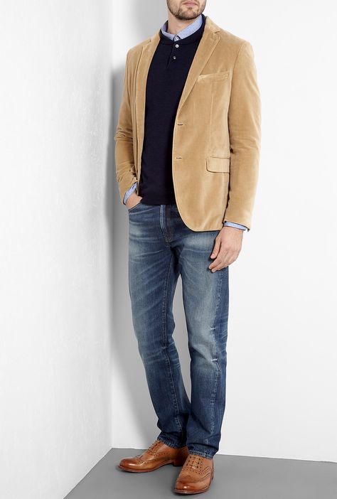 Suede Blazer Outfit For Men, Camel Blazer Outfit Men, Blazer Men Outfit, Sport Coat Outfit, Camel Blazer, Oxford Shoes Outfit, Mens Fashion Blazer, Mens Attire, Mens Casual Dress