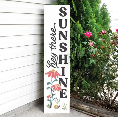 New Stencils| WallCutz Inc Spring Porch Signs, Door Leaners, Porch Stencil, Spring Welcome Sign, Pots Painting, Summer Porch Signs, Door Stand, Spring Signs, Porch Leaners