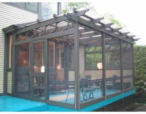 Use These 15 Pergola Designs to Make Your Home Stunning - Useful DIY Projects Screened Patio, Katt Grejer, Small Pergola, Building A Pergola, Porch Roof, Modern Pergola, Backyard Gazebo, Enclosed Patio, Pergola Attached To House