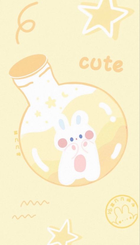 Cute Yellow Wallpaper Aesthetic, Yellow Aesthetic Pastel, Unique Iphone Wallpaper, Cute Home Screen Wallpaper, Cute Wallpapers For Ipad, Yellow Animals, Bunny Wallpaper, Video Tiktok, Sanrio Wallpaper