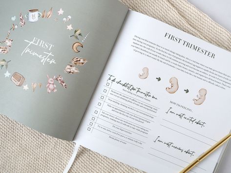 Pregnancy journal UK Pregnancy Diary Ideas, Pregnancy Journal Ideas, Pregnancy Scrapbook, Baby Diary, Baby Record Book, Pregnancy Diary, Bullet Journal Minimalist, Pregnancy Guide, Pregnancy Books