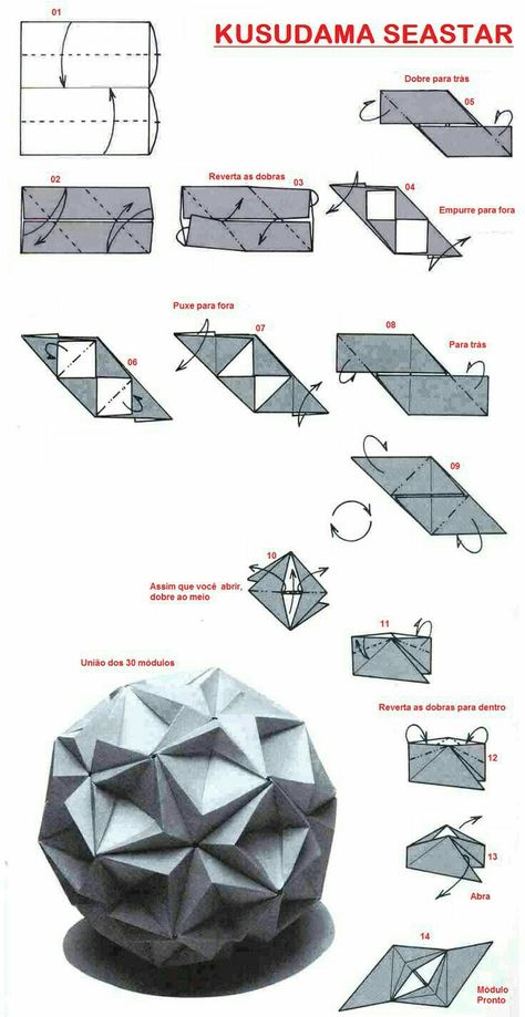 Kusudama Ball, Dragon Origami, Vika Papper, Origami Kusudama, Origami Diagrams, Tutorial Origami, Origami Ball, Origami Models, Origami Dragon