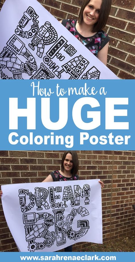 How to make a huge coloring poster out of any adult coloring page - what a great classroom activity idea! Expressive Therapy, Coloring Posters, Diy Wainscoting, Amazing Crafts, Classroom Activity, Wood Wall Art Diy, Coloring Tips, Diy Headboards, Pinterest Group