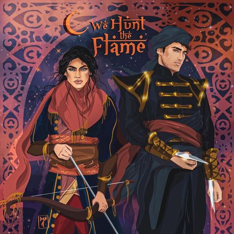 Nasir And Zafira, Nasir Ghameq, Jemlin Creations, We Hunt The Flame, Strong Female Protagonist, Book Drawings, Bookish Art, Book Cartoon, Book Fanart