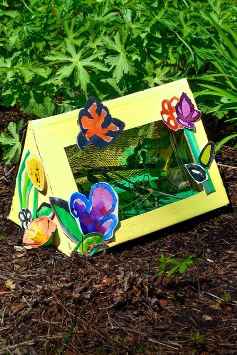 Make a cute recycled DIY bug observation box with your kids this summer! Perfect for insect investigation, STEAM learning and nature play. | from barley & birch Summer Stem Activities, Bug Box, Summer Stem, Steam Learning, Summer Camp Crafts, Bug Crafts, Summer Crafts For Kids, Shape Puzzles, Nature Play