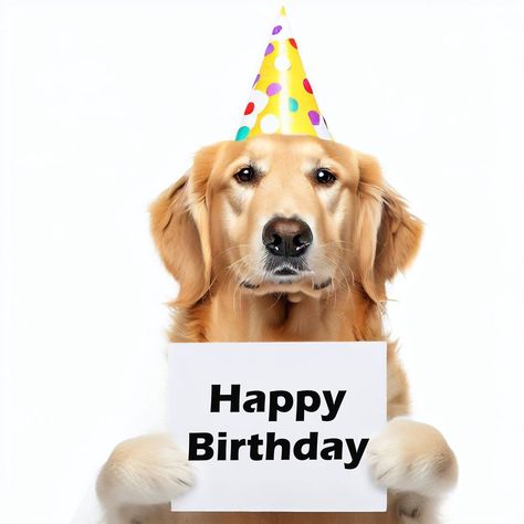 Happy Birthday Golden Retriever, Happy Birthday Ginger, Golden Retriever Birthday, Golden Retriever Gif, Dog Golden Retriever, Happy Birthday Dog, Birthday Dog, Happy Birthday Funny, Golden Birthday