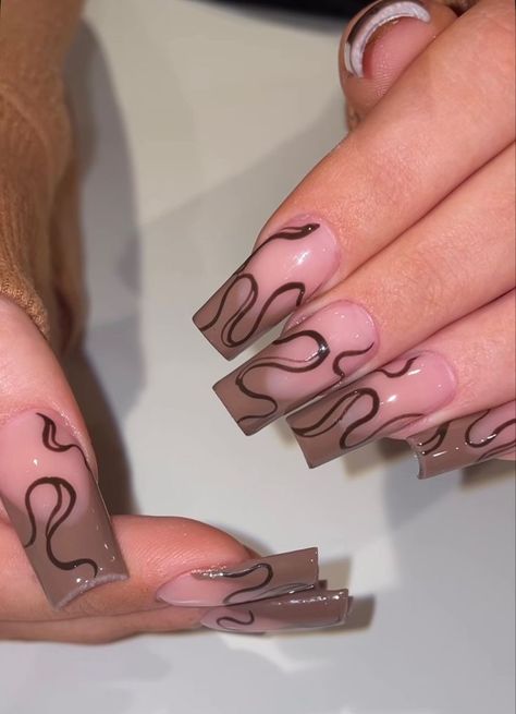 Trending Nail Colors, Brown Acrylic Nails, Unghie Sfumate, Fall Acrylic Nails, Bling Acrylic Nails, Acrylic Nails Coffin Short, Short Acrylic Nails Designs, Nagel Inspo, Brown Nails