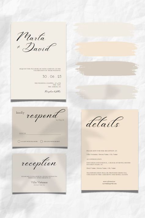 Wedding Invitations Champagne, Wedding Invitation Simple, Cocktail Dinner, Wedding Details Card, Reception Details, Digital Templates, Simple Invitation, Hotel Guest, Champagne Wedding