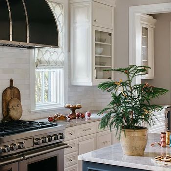 Range Hood In Front Of Window Design Ideas Range Hood Between Windows, Hood In Front Of Window, Flat Front Kitchen Cabinets, White Cottage Kitchen, French Casement Windows, Window Design Ideas, Range Wall, Black Kitchen Design, Wooden Island